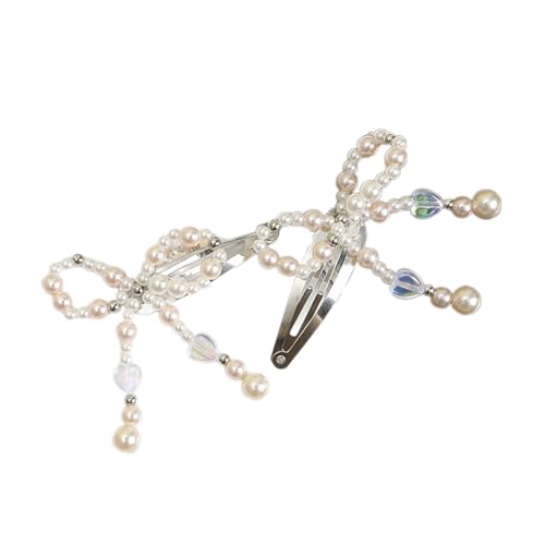 OralGos Elegante Haarspange mit Perlenschleife, französischer Stil, Haarschmuck, Kopfschmuck, Haarschmuck für Damen von OralGos