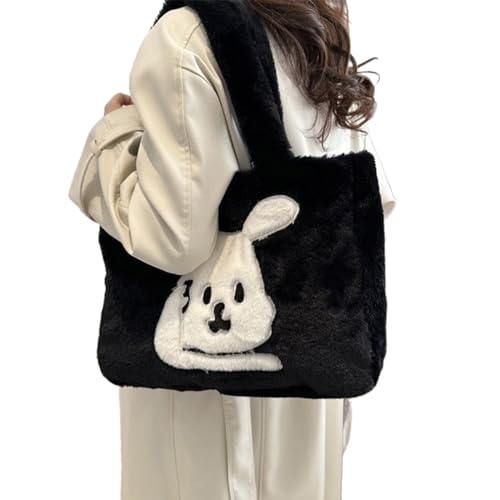 OralGos Große Kapazität Tasche für Frauen Mädchen Niedliche Kaninchen-Handtasche Plüsch Schultertasche Shopping Dating Tasche Weibliche Unterarmtasche von OralGos