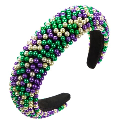 OralGos Luxuriöses Barock-Perlenhaarband, vielseitiges Schwamm-Stirnband, stilvolle Haarbänder für Damen, Mädchen, Erwachsene, Haarschmuck von OralGos