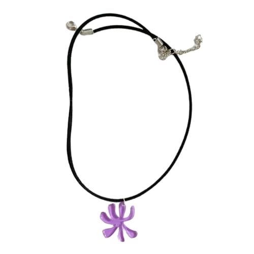 OralGos Mädchen-Herz-Halskette aus Acryl, unregelmäßige Blume, weibliches Temperament, Schlüsselbeinkette, Student, verstellbare Halskette, Acryllegierung von OralGos