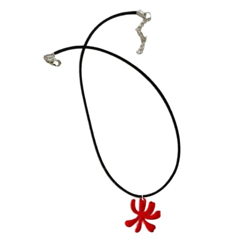 OralGos Mädchen-Herz-Halskette aus Acryl, unregelmäßige Blume, weibliches Temperament, Schlüsselbeinkette, Student, verstellbare Halskette von OralGos