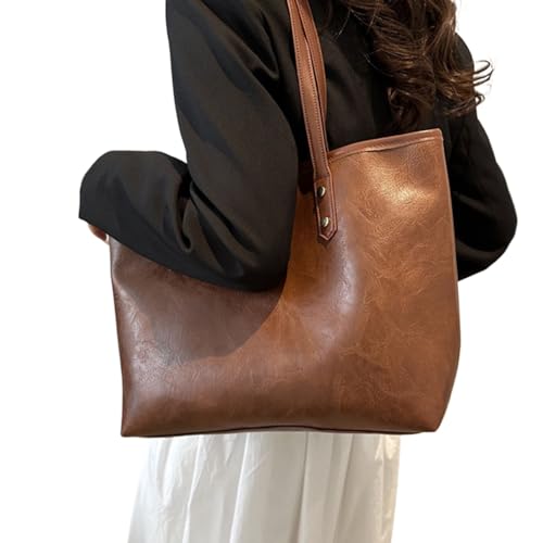 OralGos Moderne Schultertasche mit großem Fassungsvermögen, einfache PU-Leder-Arbeits-Handtasche, lässige Einkaufstasche, perfekt für den täglichen Gebrauch von OralGos