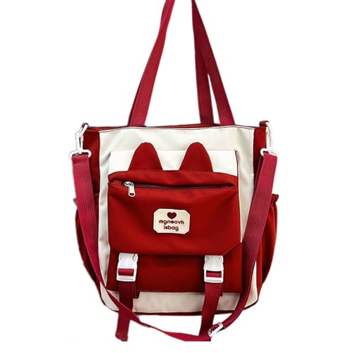 OralGos Nylon-Umhängetasche, Handtasche, große Kapazität, Schultertaschen für Teenager, Mädchen, Schule, Büchertasche von OralGos