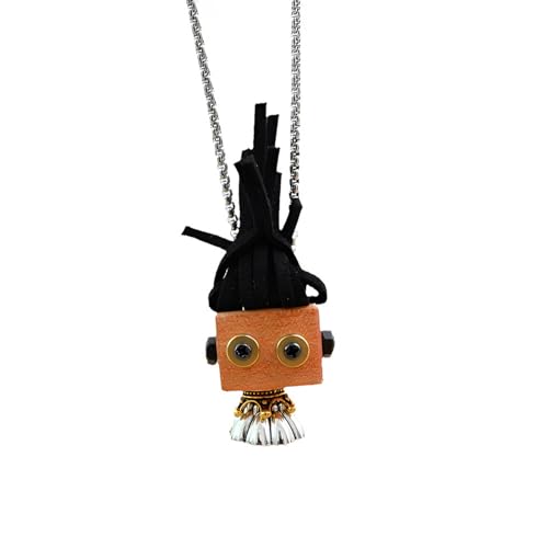 OralGos Punk-Schlüsselbein-Kette, Holz, Dampf-Roboter-Anhänger, Halskette, verstellbare Länge, Schlüsselbeinkette, Schmuck für Frauen und Mädchen, Holzlegierung von OralGos