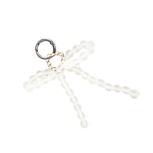 OralGos Schlüsselanhänger mit Perlen und Schleife, schöne Dekoration, Tasche, Handy, Damen, Rucksack, Handtasche, Charm, Geschenk für Mädchen von OralGos