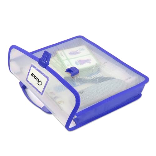 OralGos Tragbare Projekttasche, Büchertasche, transparentes Etikettenfenster, 31 x 5,5 x 23 cm, Datei-Aufbewahrungstasche für Schüler von OralGos
