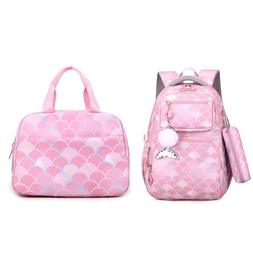 OralGos Trendiger bedruckter Rucksack, tragbare Lunchtasche und Federmäppchen, perfekt für Jungen und Mädchen von OralGos