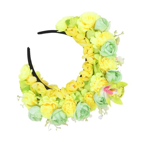 OralGos Zarte Blumen-Haarreifen im ethnischen Stil, für Mädchen und Frauen, Foto-Stirnband, Hochzeit, Party, Braut, realistisches Blumen-Stirnband von OralGos