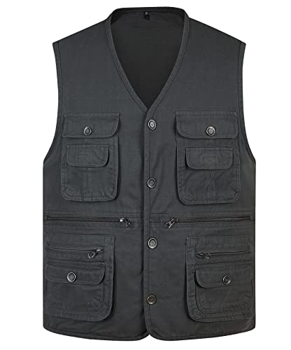Oralidera Anglerweste Arbeitsweste Herren Sommer Outdoorweste mit Taschen Funktionsweste Ärmellos Wanderweste Jagdwesten mit Druckknopf, Dunkelgrün, XXL Oralidera Anglerweste Arbeitsweste Herren Sommer Outdoorweste mit Taschen Funktionsweste Ärmellos Wanderweste Jagdwesten mit Druckknopf, Dunkelgrün, XXL von Oralidera