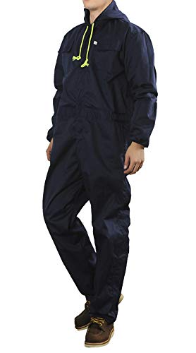 Oralidera Herren Baumwolle Arbeitsoverall mit Kapuze Maleroverall mit vielen Taschen Mechanisch Handwerker Jumpsuit Arbeitskleidung von Oralidera