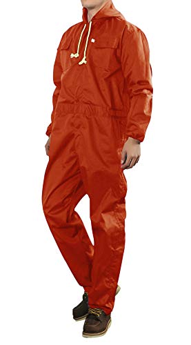 Oralidera Herren Baumwolle Arbeitsoverall mit Kapuze Maleroverall mit vielen Taschen Mechanisch Handwerker Jumpsuit Arbeitskleidung von Oralidera