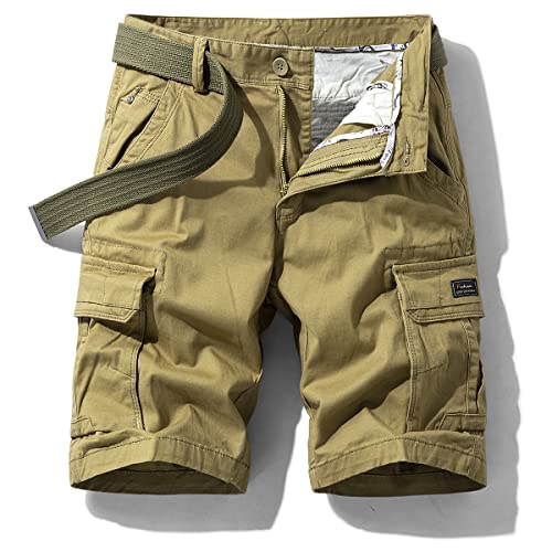 Oralidera Herren-Cargo-Shorts, Twill-Baumwolle, Chinohose, halbe Hose, knielang, Sommerhose, legere kurze Hose mit mehreren Taschen, khaki, 36W Oralidera Herren-Cargo-Shorts, Twill-Baumwolle, Chinohose, halbe Hose, knielang, Sommerhose, legere kurze Hose mit mehreren Taschen, khaki, 36W von Oralidera