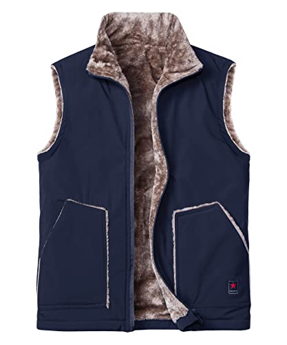 Oralidera Herren Fleece Weste Ärmellose Jacke Leichte Full-Zip Polar Fleece Body Warmer Winterweste Outwear für Radfahren & Wandern Reisen, Blau, XL von Oralidera