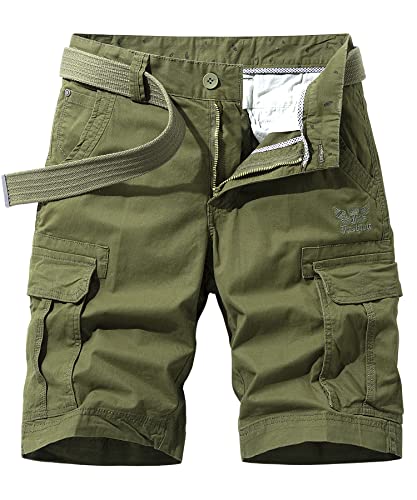 Oralidera Herren Funktionsshorts Bermuda Cargo Shorts Männer Kurze Hosen Sommer Herrenshort Kurze Outdoor-Hose Ohne Gürtel von Oralidera