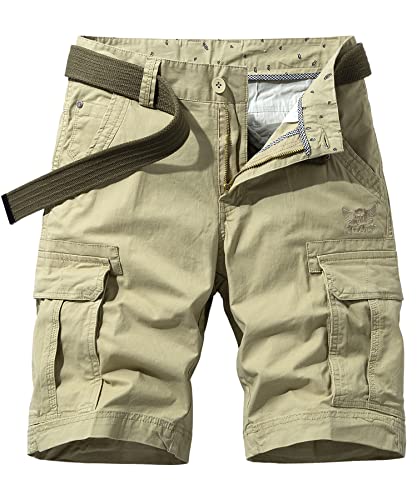 Oralidera Herren Funktionsshorts Bermuda Cargo Shorts Männer Kurze Hosen Sommer Herrenshort Kurze Outdoor-Hose Ohne Gürtel von Oralidera