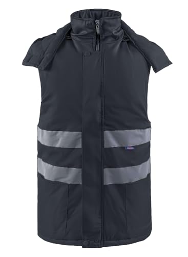 Oralidera Herren Hi Viz Bodywarmer Reflektierend Sicherheitsweste Winter Warme Arbeitsweste Funktionsweste mit Kapuze, Schwarz, XL von Oralidera