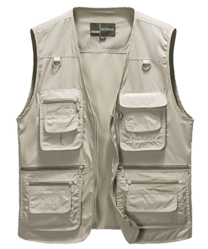 Oralidera Herren Outdoor Multifunktionsweste Sommer Sport Weste Atmungsaktiv Anglerweste Leicht Safari Weste für Angeln Jagd Camping Safari, 12_Beige, M Oralidera Herren Outdoor Multifunktionsweste Sommer Sport Weste Atmungsaktiv Anglerweste Leicht Safari Weste für Angeln Jagd Camping Safari, 12_Beige, M von Oralidera