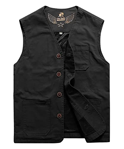 Oralidera Herren Outdoor Weste Ärmellose Jacke Hundesportweste Anglerweste Fotografie Freizeitweste Sommer Atmungsaktiv Funktionsweste Jagdweste, Schwarz, L von Oralidera