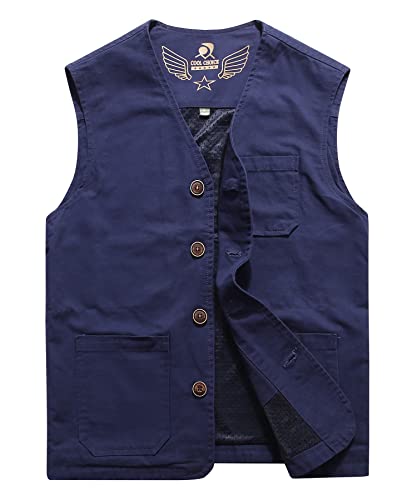Oralidera Herren Outdoor Weste Ärmellose Jacke Hundesportweste Anglerweste Fotografie Freizeitweste Sommer Atmungsaktiv Funktionsweste Jagdweste, Blau, XL von Oralidera