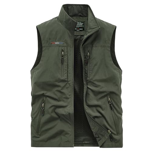 Oralidera Herren Outdoor Weste mit Vielen Taschen Anglerweste Safariweste Jagdweste Multifunktionsweste Freizeit Ärmellose Jacke Leicht Sommer Weste, Grün, L Oralidera Herren Outdoor Weste mit Vielen Taschen Anglerweste Safariweste Jagdweste Multifunktionsweste Freizeit Ärmellose Jacke Leicht Sommer Weste, Grün, L von Oralidera