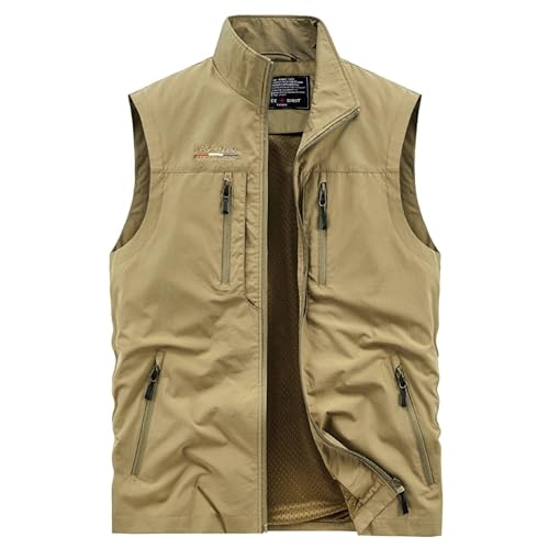 Oralidera Herren Outdoor Weste mit Vielen Taschen Anglerweste Safariweste Jagdweste Multifunktionsweste Freizeit Ärmellose Jacke Leicht Sommer Weste, Khaki, M Oralidera Herren Outdoor Weste mit Vielen Taschen Anglerweste Safariweste Jagdweste Multifunktionsweste Freizeit Ärmellose Jacke Leicht Sommer Weste, Khaki, M von Oralidera