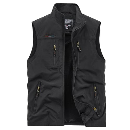 Oralidera Herren Outdoor Weste mit Vielen Taschen Anglerweste Safariweste Jagdweste Multifunktionsweste Freizeit Ärmellose Jacke Leicht Sommer Weste, Schwarz, L Oralidera Herren Outdoor Weste mit Vielen Taschen Anglerweste Safariweste Jagdweste Multifunktionsweste Freizeit Ärmellose Jacke Leicht Sommer Weste, Schwarz, L von Oralidera