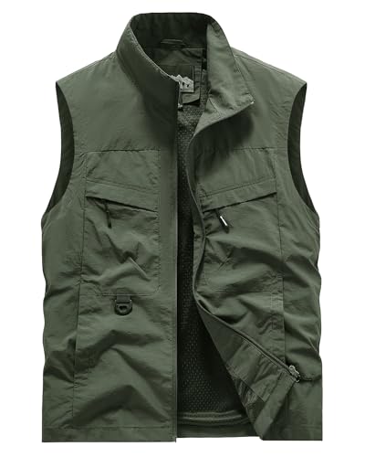 Oralidera Herren Angelnweste Atmungsaktiv Outdoor Weste mit Vielen Taschen Arbeitsweste Sportlich Sommerweste Leicht Reiseweste Schnell trocknende Funktionsweste, Grün, M Oralidera Herren Angelnweste Atmungsaktiv Outdoor Weste mit Vielen Taschen Arbeitsweste Sportlich Sommerweste Leicht Reiseweste Schnell trocknende Funktionsweste, Grün, M von Oralidera