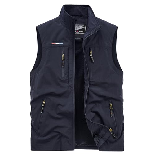 Oralidera Herren Outdoor Weste mit Vielen Taschen Anglerweste Safariweste Jagdweste Multifunktionsweste Freizeit Ärmellose Jacke Leicht Sommer Weste, Blau, XXL Oralidera Herren Outdoor Weste mit Vielen Taschen Anglerweste Safariweste Jagdweste Multifunktionsweste Freizeit Ärmellose Jacke Leicht Sommer Weste, Blau, XXL von Oralidera