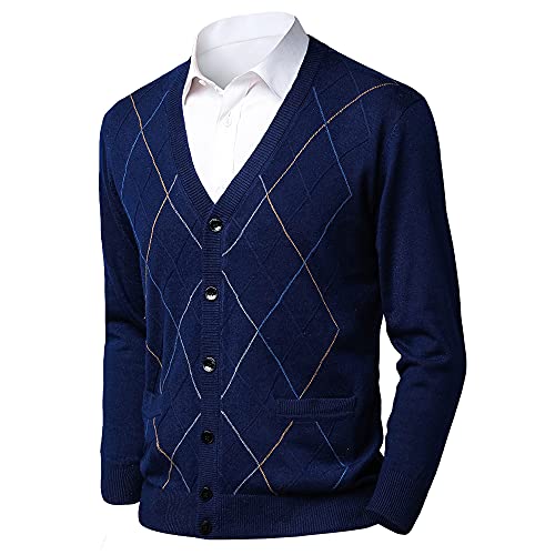 Oralidera Herren Strickjacke Atmungsaktiv Merino-Cardigan mit V-Ausschnitt Feinstrick Langärmliger Pulli Business Casual Cardigan mit Knopfreihe für Männer von Oralidera