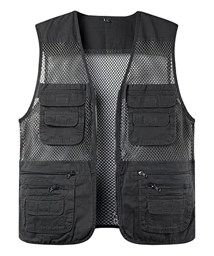 Oralidera Sommer Aermellose weste Herren Anglerweste Baumwolle Funktionsweste mit Vielen Taschen Journalist Fotoweste Leicht Wanderweste Trainingsweste Jagdweste Reisewesten Netzweste, Dunkelgrau, 4XL Oralidera Sommer Aermellose weste Herren Anglerweste Baumwolle Funktionsweste mit Vielen Taschen Journalist Fotoweste Leicht Wanderweste Trainingsweste Jagdweste Reisewesten Netzweste, Dunkelgrau, 4XL von Oralidera