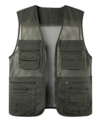 Oralidera Sommer Aermellose weste Herren Anglerweste Baumwolle Funktionsweste mit Vielen Taschen Journalist Fotoweste Leicht Wanderweste Trainingsweste Jagdweste Reisewesten Netzweste, Hellgrau, L Oralidera Sommer Aermellose weste Herren Anglerweste Baumwolle Funktionsweste mit Vielen Taschen Journalist Fotoweste Leicht Wanderweste Trainingsweste Jagdweste Reisewesten Netzweste, Hellgrau, L von Oralidera
