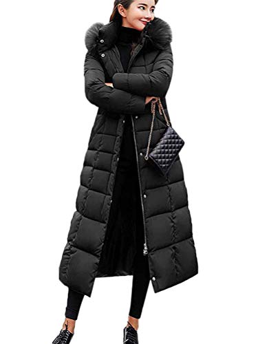 ORANDESIGNE Warm Winterjacke Damen Wintermantel Lange Winter Jacke Parka Mantel Hooded Langarm Winterparka C Schwarz L von ORANDESIGNE