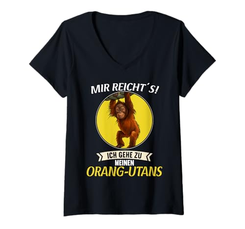 Damen Orang-Utans Orang-Utan T-Shirt mit V-Ausschnitt Damen Orang-Utans Orang-Utan T-Shirt mit V-Ausschnitt von Orang-Utans Orang-Utan Tier Shop