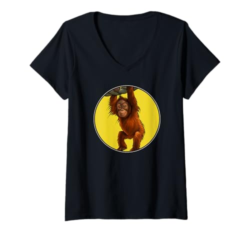 Damen Orang-Utans Orang-Utan T-Shirt mit V-Ausschnitt von Orang-Utans Orang-Utan Tier Shop