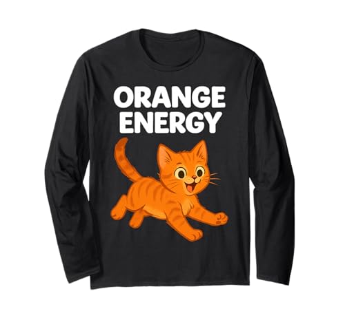 Orange Energy Katze Männer Frauen Kinder Geschenk Langarmshirt von Orange Energy Cat