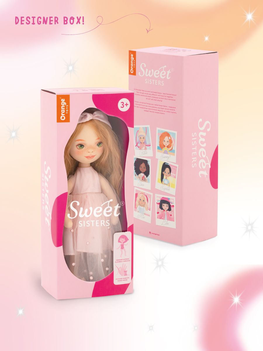 Orange Toys Sunny in a Light Pink Dress 35 cm Handmade von Orange Toys