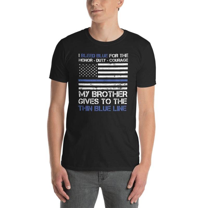 Thin Blue Line Familienshirt - American Flag Proud Brother Unisex T-Shirt Thin Blue Line Familienshirt - American Flag Proud Brother Unisex T-Shirt von OrangePieces