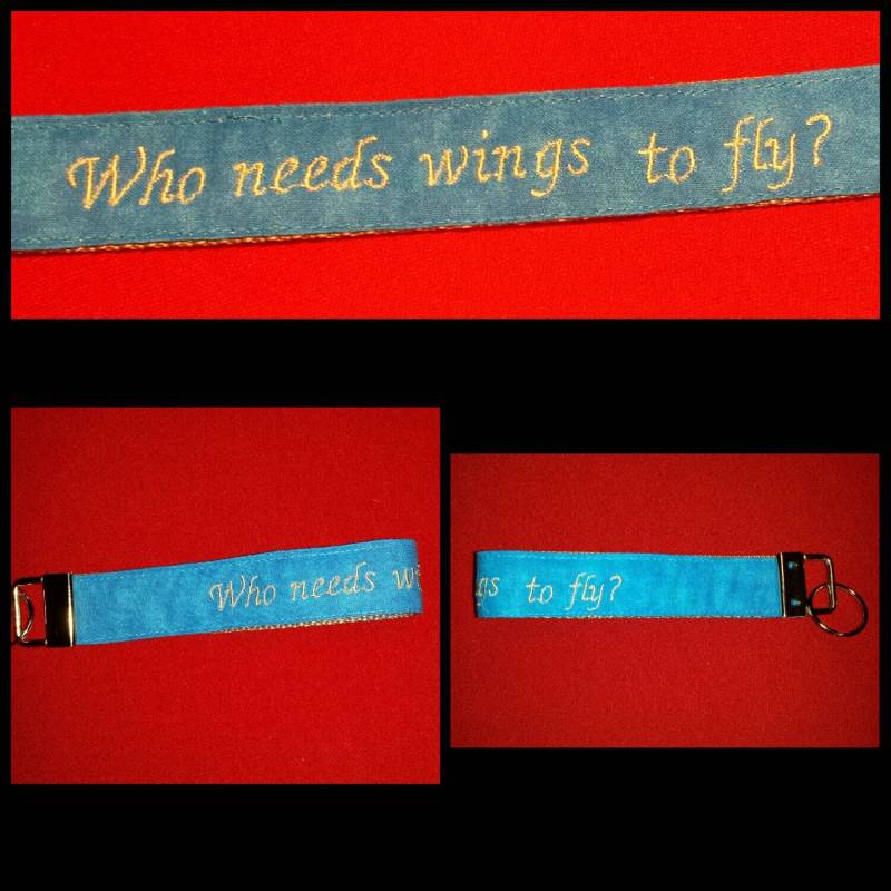 Antenne "Wer Braucht Flügel Zu Fliegen?" Armband Fob Schlüsselanhänger von OrangeRoomDesign