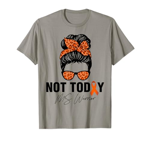Multiple-Sklerose-Bewusstsein der Frauen Messy Bun MS T-Shirt Multiple-Sklerose-Bewusstsein der Frauen Messy Bun MS T-Shirt von Orangefarbenes Band zur Aufklärung über