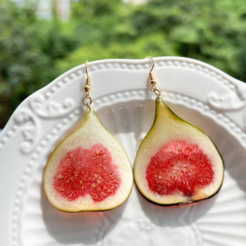 Echte Feigenohrringe, Gepresste Getrocknete Feigenfruchtohrringe, Lebensmittelohrringe, Sommerohrringe, Gradution Geburtstagsgeschenk Für Sie Echte Feigenohrringe, Gepresste Getrocknete Feigenfruchtohrringe, Lebensmittelohrringe, Sommerohrringe, Gradution Geburtstagsgeschenk Für Sie von Orangejuicecraft