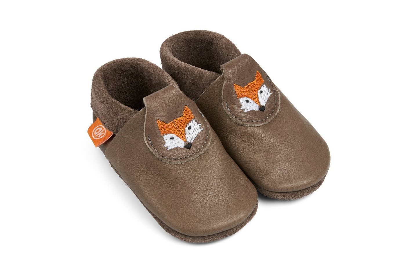 Orangenkinder® Fränzchen der Fuchs Krabbelschuh pflanzlich gegerbtes Leder, Made in Germany, atmungsaktiv von Orangenkinder®