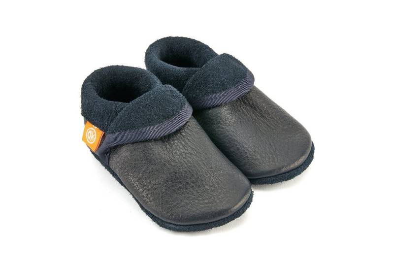 Orangenkinder® Klassik Dunkelblau Baby Krabbelschuh pflanzlich gegerbtes Leder, Made in Germany, atmungsaktiv von Orangenkinder®