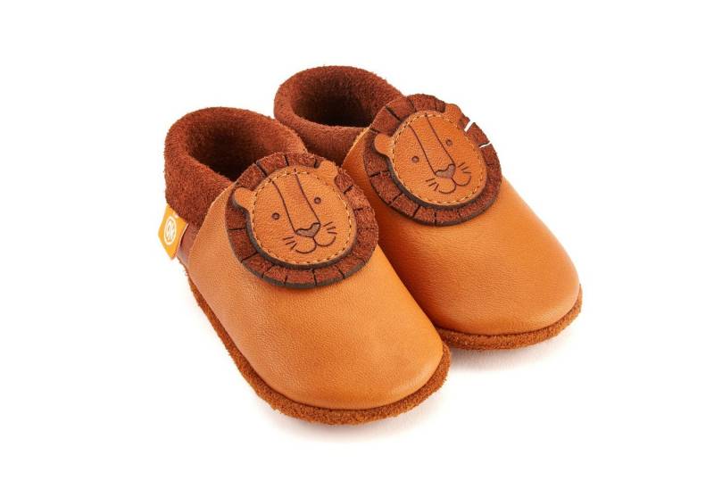 Orangenkinder® Leo der Löwe Baby Krabbelschuh pflanzlich gegerbtes Leder, Made in Germany, atmungsaktiv von Orangenkinder®