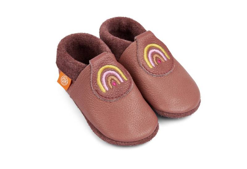 Orangenkinder® Reginchen der Regenbogen Baby Krabbelschuh pflanzlich gegerbtes Leder, Made in Germany, atmungsaktiv von Orangenkinder®