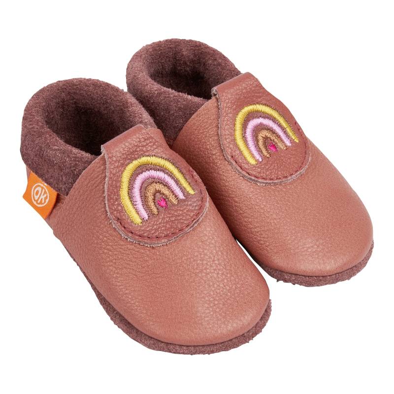 Orangenkinder Krabbel- und Hausschuhe Regenbogen von Orangenkinder