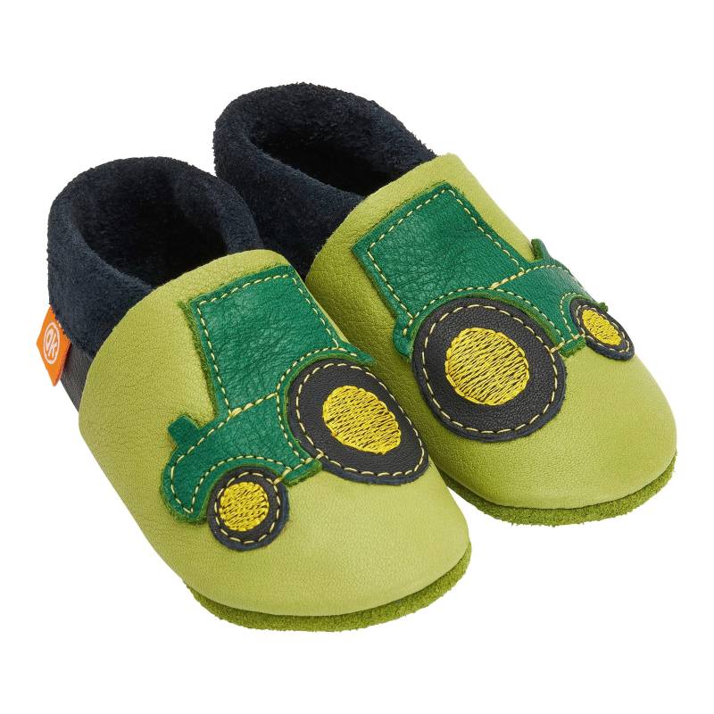 Orangenkinder Krabbel- und Hausschuhe Traktor von Orangenkinder
