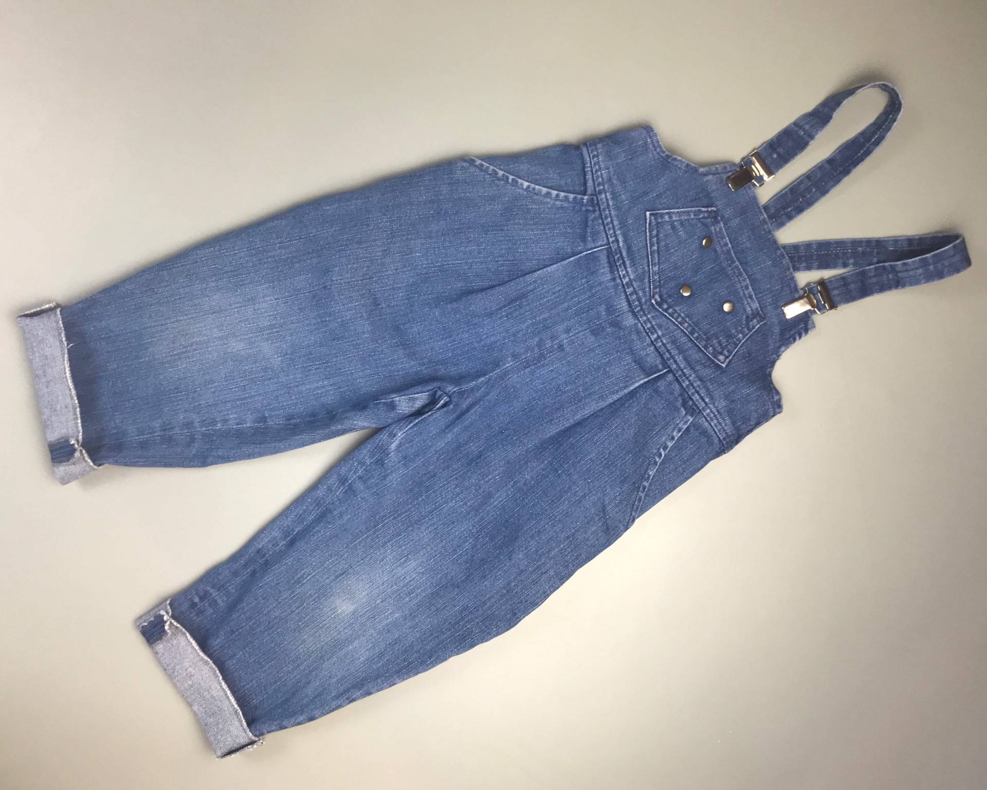 Vintage 1990Er 18-24 Monate Jeans Overalls Baby Junge Mädchen Retro Latzhose Taschen von OrangesandLemonsJnr