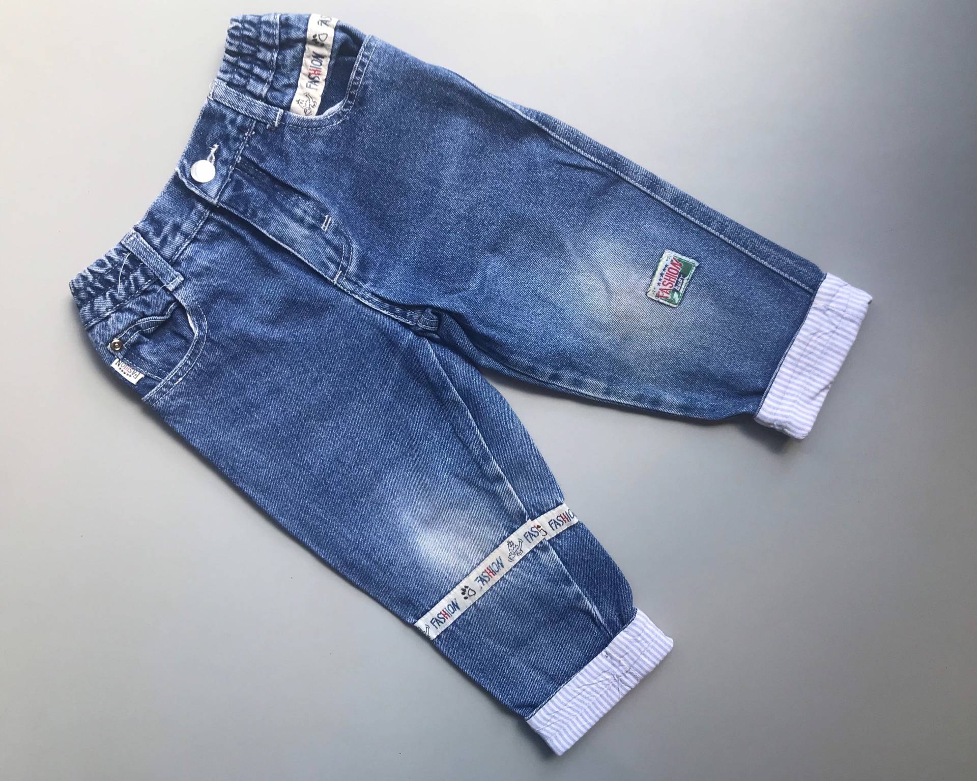 Vintage 1990Er Baby Jeans Mädchen Junge 18-24 Monate Gefüttert Turn Ups Hose Blau von OrangesandLemonsJnr