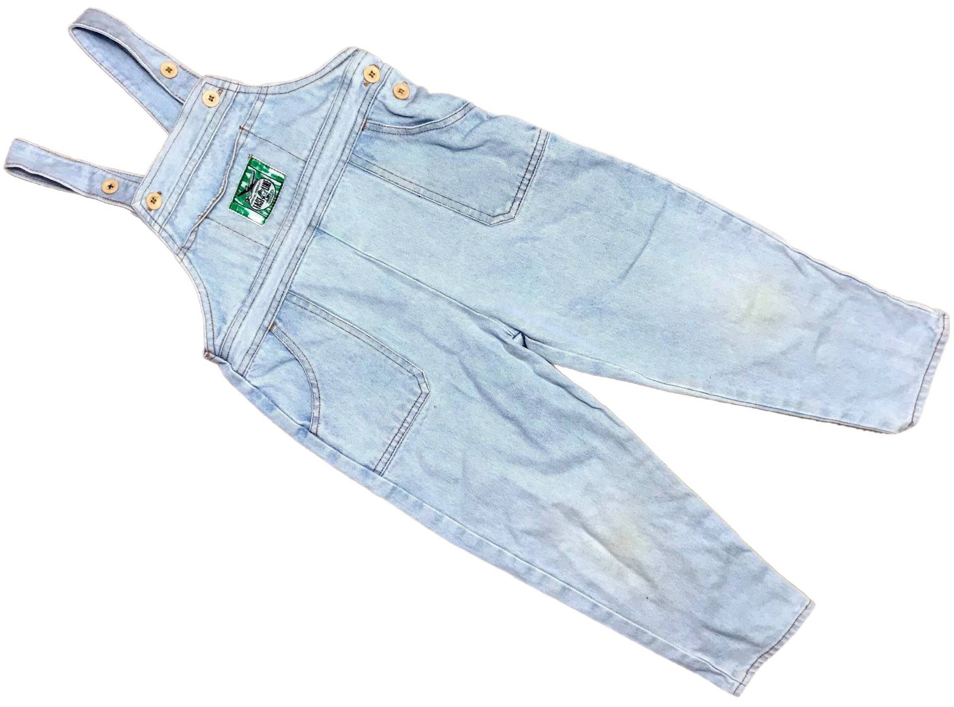 Vintage Jeans Latzhose Junge Mädchen 2T 2-3 Jahre Umschläge 1990Er Unisex von OrangesandLemonsJnr