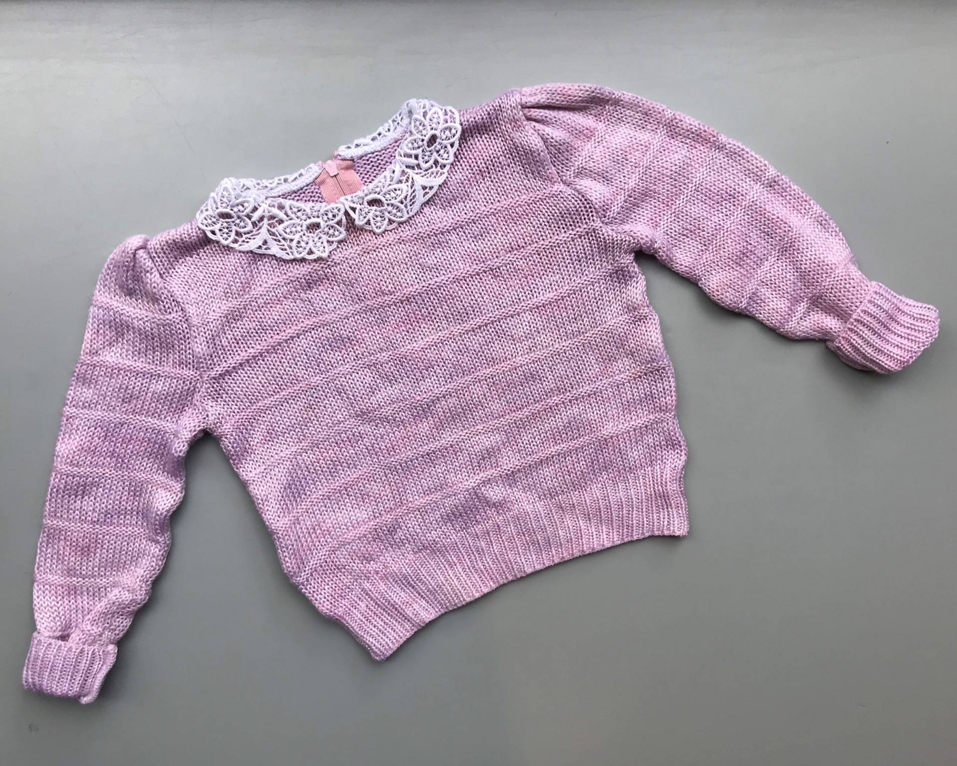 Vintage Lila Baby Mädchen Pullover 1980Er Jahre Spitzenkragen 18-24 Monate Rosa von OrangesandLemonsJnr